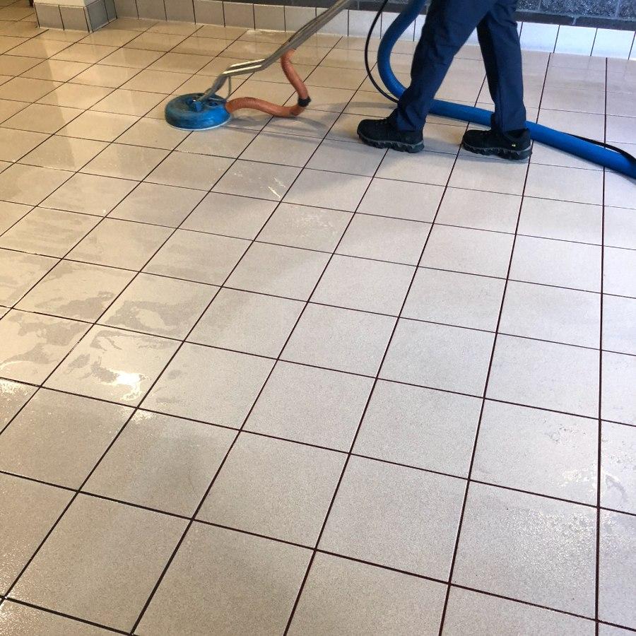 Tile and grout cleaning at an office complex in Charlotte, NC